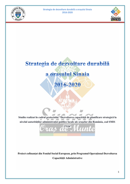 Strategia De Dezvoltare Durabilă a Orașului Sinaia 2016-2020