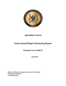 Agriculture Sector Semi-Annual Budget Monitoring Report