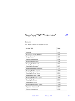 Mapping of OMG IDL to Cobol 22