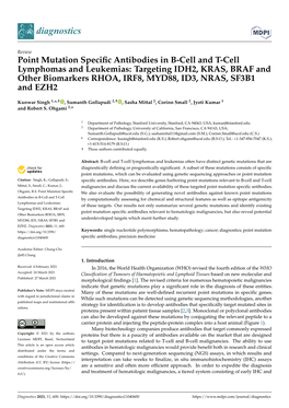 Point Mutation Specific Antibodies in B-Cell and T-Cell Lymphomas And