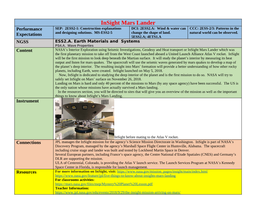 Material from NASA on the Insight Mars Lander