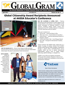Global Citizenship Award Recipients Announced at AASSA Educator's