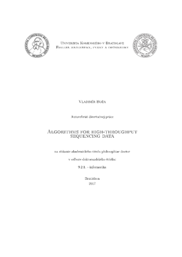 Algorithms for High-Throughput Sequencing Data