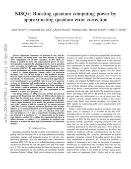 NISQ+: Boosting Quantum Computing Power by Approximating Quantum Error Correction