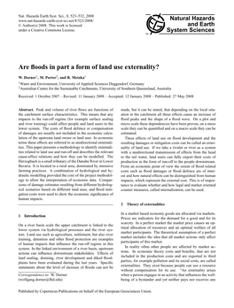 Are Floods in Part a Form of Land Use Externality?