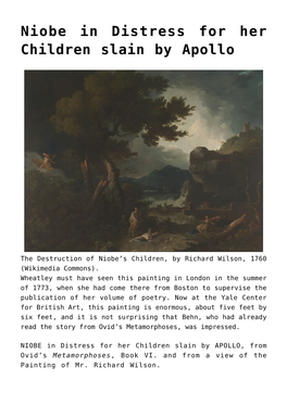 Niobe in Distress for Her Children Slain by Apollo