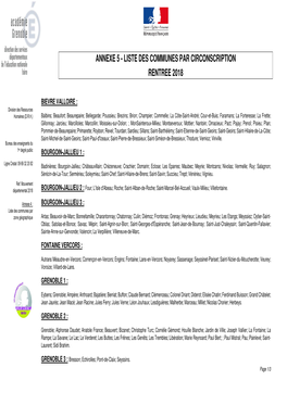 Annexe 5 - Liste Des Communes Par Circonscription Rentree 2018