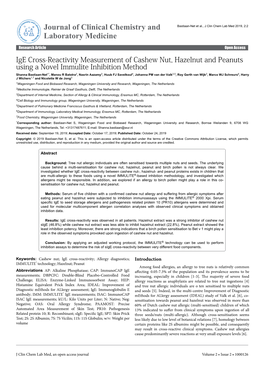 Ige Cross-Reactivity Measurement of Cashew Nut, Hazelnut and Peanuts