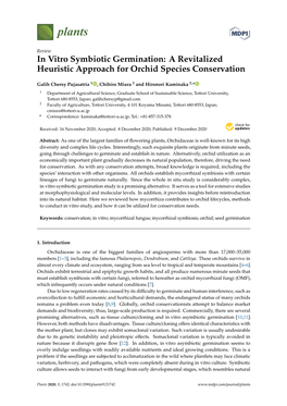 In Vitro Symbiotic Germination: a Revitalized Heuristic Approach for Orchid Species Conservation