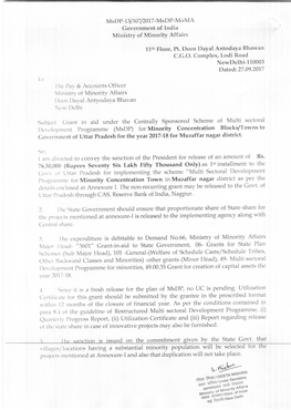 Msdp-13/307/2017-Msdp-Moma Government of India Ministry of Minority Affairs