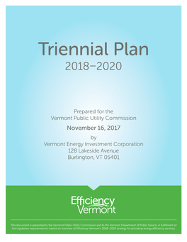 Efficiency Vermont Triennial Plan