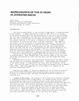 Biomechanics of the Oi·Tsuki in Zenkutsu·Dachi