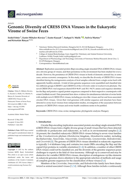 Genomic Diversity of CRESS DNA Viruses in the Eukaryotic Virome of Swine Feces