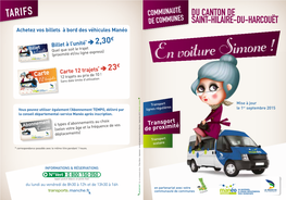 Tarifs Communauté Du Canton De De Communes Saint-Hilaire-Du-Harcouët