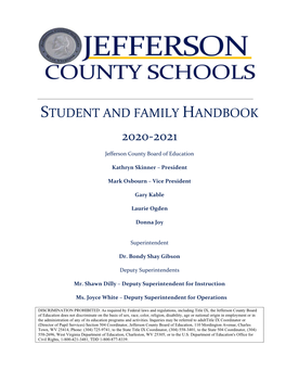 Student and Family Handbook