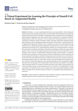 A Virtual Experiment for Learning the Principle of Daniell Cell Based on Augmented Reality