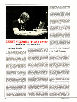 HARRY NILSSON's "PUSSY CATS" Heard in Ages and Manages to Take a Few Mild Satiric Pot Shots at Carly Simon, Among ...And How They Sounded Others)