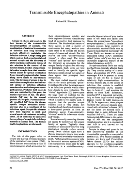 Transmissible Encephalopathies in Animals