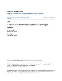 A Decade of Study Into Repository Fees for Archeological Curation
