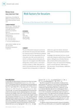 Risk Factors for Bruxism