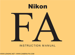 Nikon FA/Speedlight Combination Chart