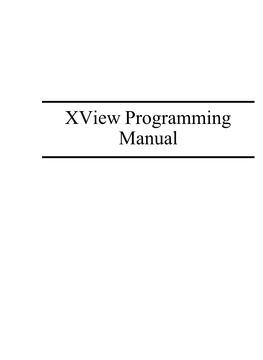 Xview Programming Manual