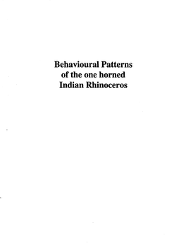 Behavioural Patterns of the One Horned Indian Rhinoceros NUMBER of DEATHS OR KILLS 50