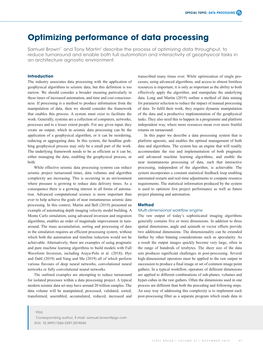 Optimizing Performance of Data Processing