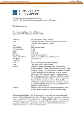 This Document Has Been Downloaded from Tampub – the Institutional Repository of University of Tampere