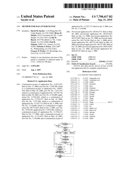 (12) United States Patent (10) Patent No.: US 7,798,417 B2 Snyder Et Al