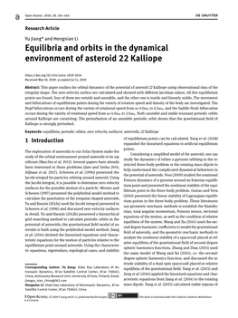 Equilibria and Orbits in the Dynamical Environment of Asteroid 22 Kalliope