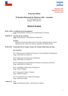 III Reunión Binacional De Ministros De Chile Y Argentina