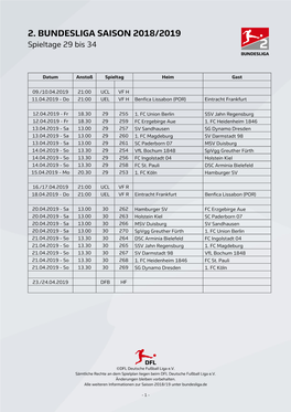 2. Bundesliga | Saison 2018/2019