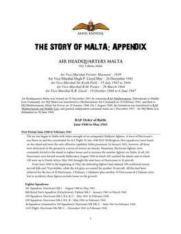 The Story of Malta: Appendix