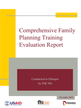 Ethiopia Comprehensive Family Planning Training Evaluation