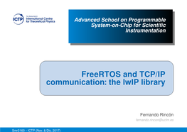 Freertos and TCP/IP Communication: the Lwip Library