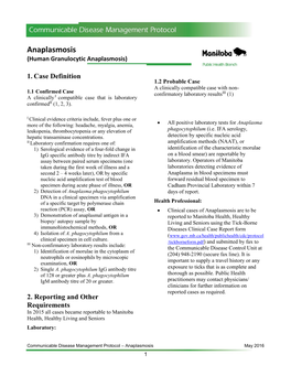 Anaplasmosis (Human Granulocytic Anaplasmosis)