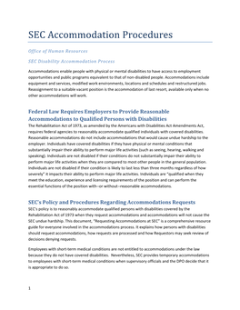 SEC Accommodation Procedures- 508 Friendly Edition