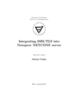 Integrating SSH/TLS Into Netopeer NETCONF Server
