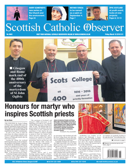 Honours for Martyr Who Inspires Scottish Priests