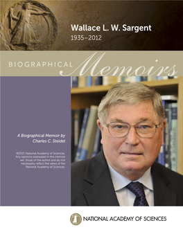 Wallace L. W. Sargent 1935–2012