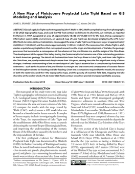 A New Map of Pleistocene Proglacial Lake Tight Based on GIS Modeling and Analysis