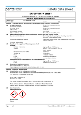 Barium Hydroxide Octahydrate Creation Date 11