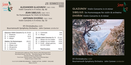 Alexander Glazunov Jean Sibelius Antonin Dvořák