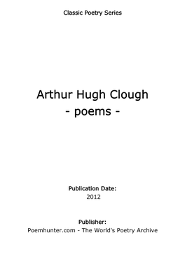 Arthur Hugh Clough - Poems