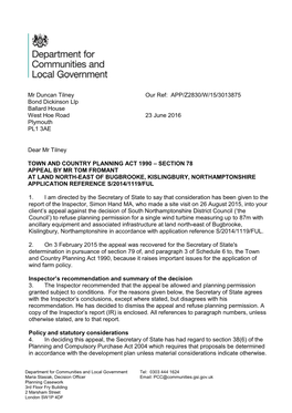 Land North-East of Bugbrooke, Kislingbury, Northamptonshire Application Reference S/2014/1119/Ful