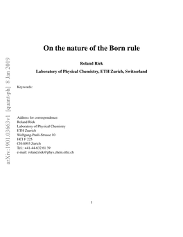 On the Nature of the Born Rule