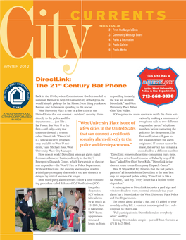 Winter 2012 City Currents Newsletter