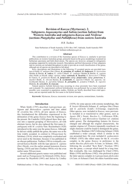 Revision of Kunzea (Myrtaceae). 2. Subgenera Angasomyrtus and Salisia