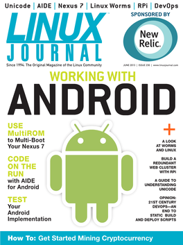 LINUX JOURNAL (ISSN 1075-3583) Is Published Monthly by Belltown Media, Inc., 2121 Sage Road, Ste